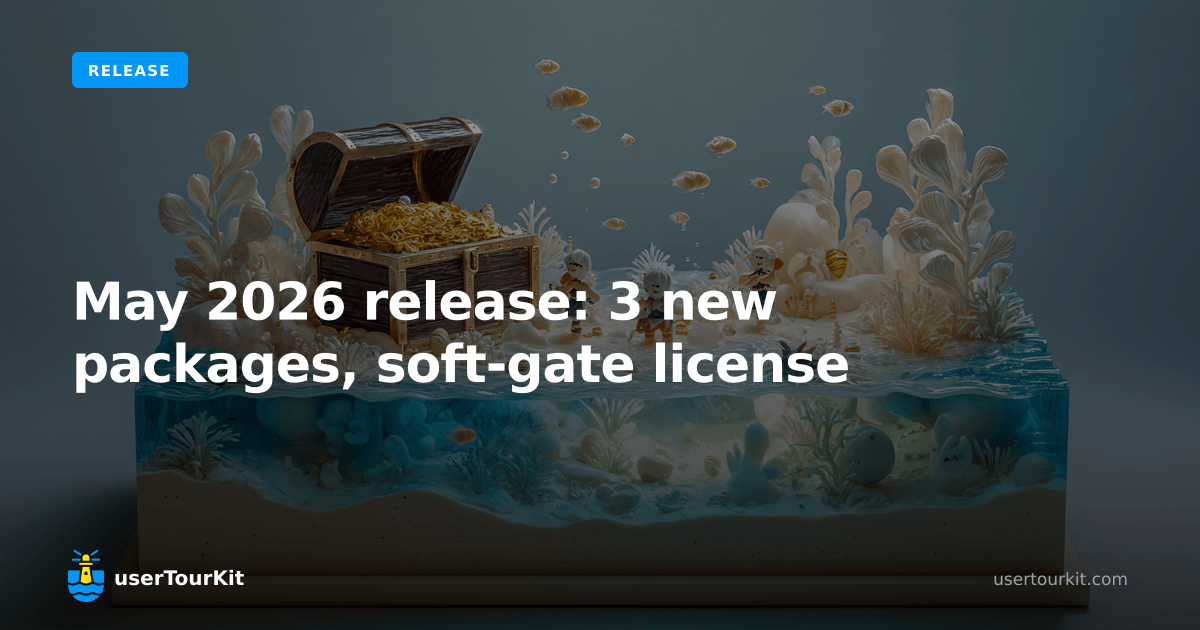 userTourKit May 2026 release notes: codemods, testing-library, soft ...